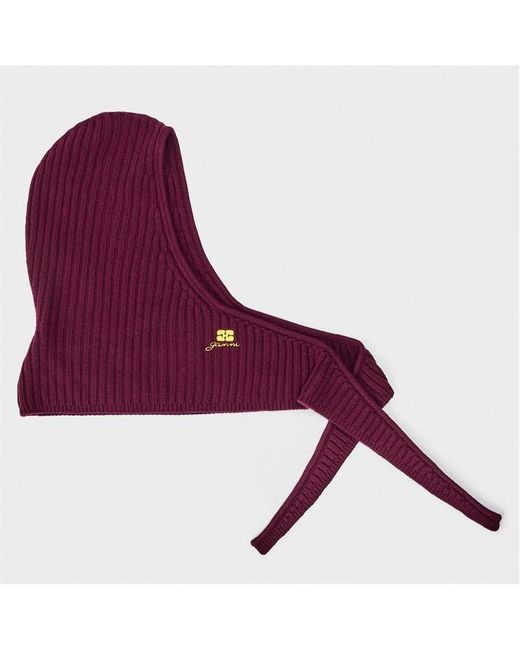 Ganni Purple Knitted Balaclava
