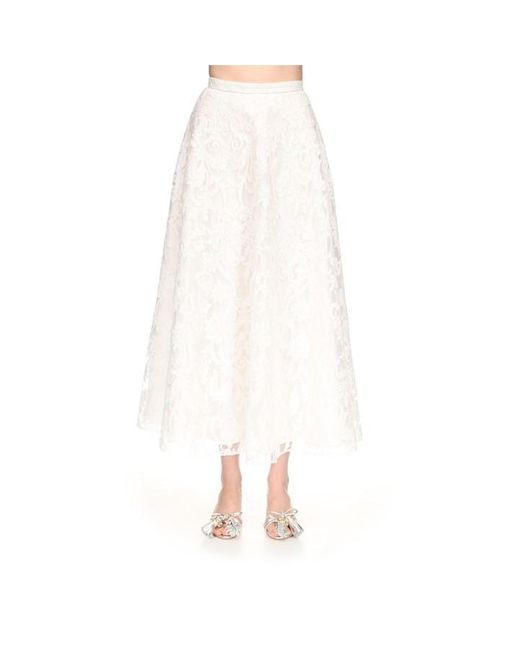 Giambattista Valli White Giambat Lace Maxi Skirt