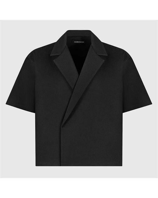Manière De Voir Black Abel Boxy Twill Double Breasted Shirt for men