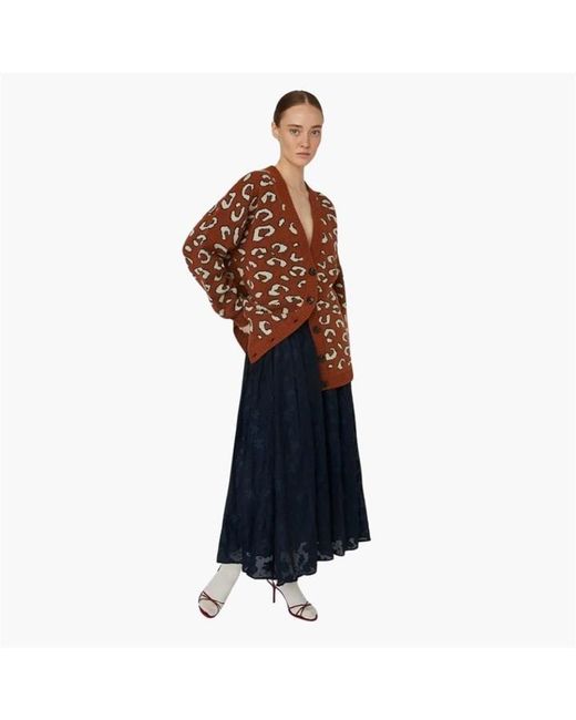 Stella Nova Brown Animal Jacquard Cardigan