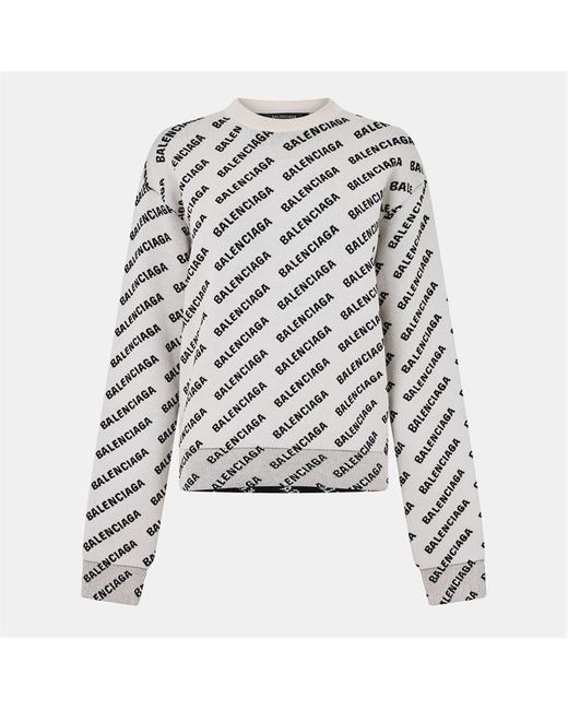 Balenciaga White Logo Sweater