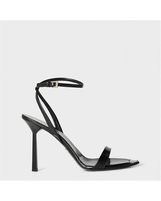 Prada Black Opyum Glazed Leather Sandals