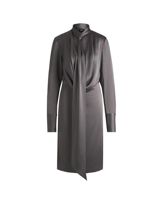 Boss Gray Bascarva Relaxed Fit T-Shirt Dress