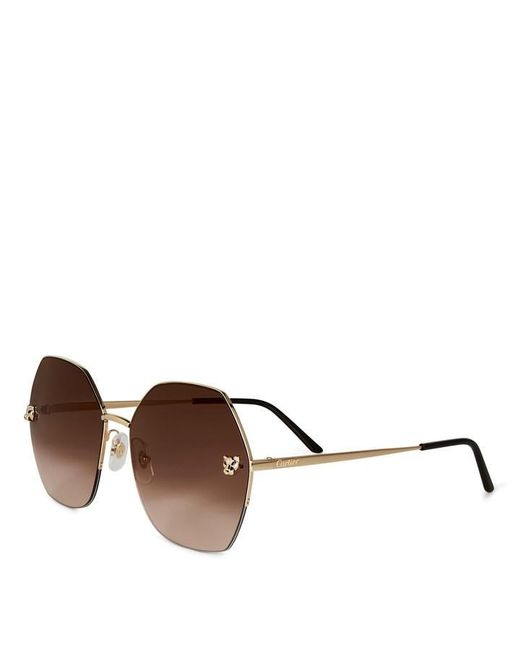 Cartier Brown Ct0332S Oversized Sunglasses