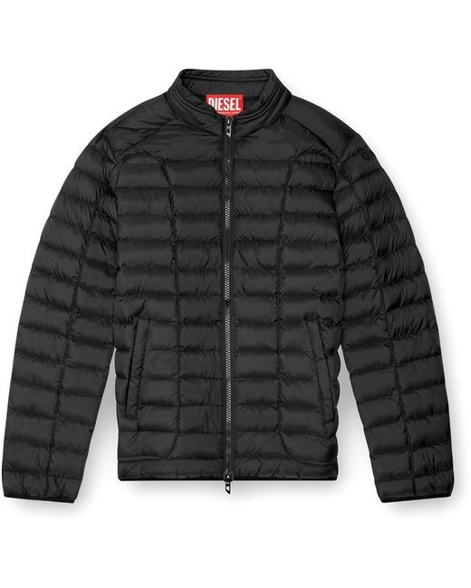 DIESEL Black Quilted Short Puffer Jacket for men