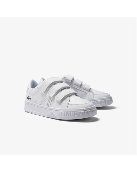 Lacoste White Childrens Faux Leather Strap Trainers for men
