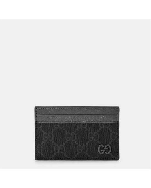 Gucci Black Gg Monogram Canvas Card Holder for men