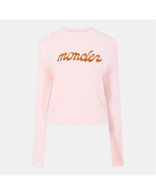 Moncler Pink Crew Neck Knitted Jumper