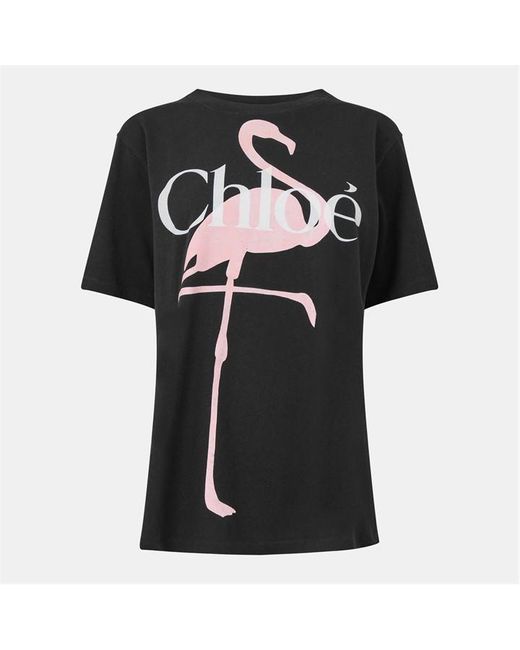 Chloé Black Flamingo T Oversized T-Shirt
