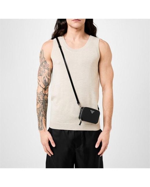 Prada Black Trick Cross Body Bag for men