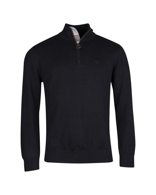 Barbour Black Cotton Half-zip Jumper for men