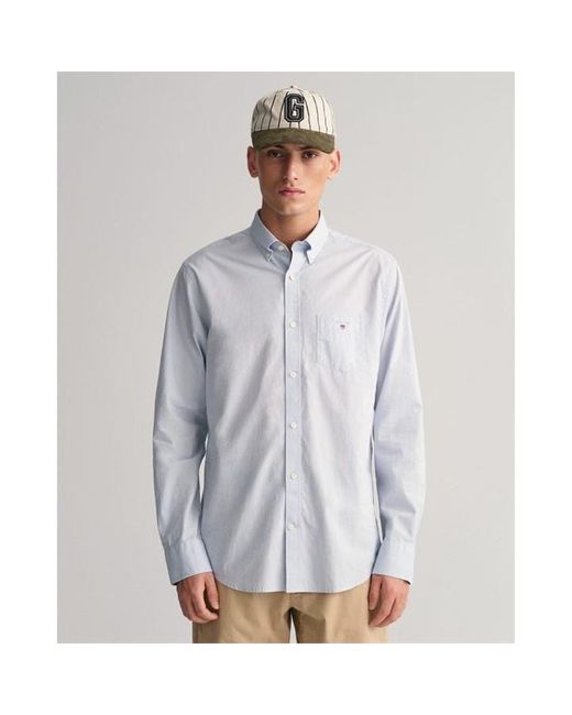 Gant Gray Regular Fit Broadcloth Shirt for men