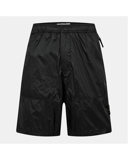 Stone Island Black Ripstop Shorts for men