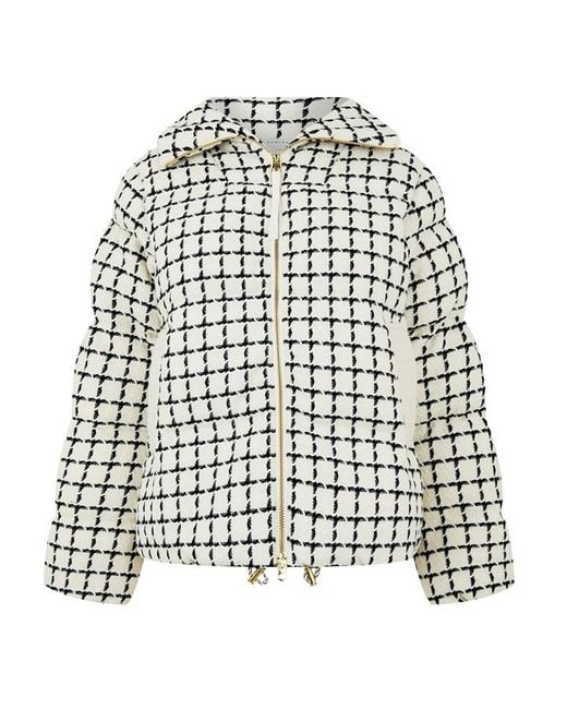 Varley Black Eugene Check Short Puffer Jacket