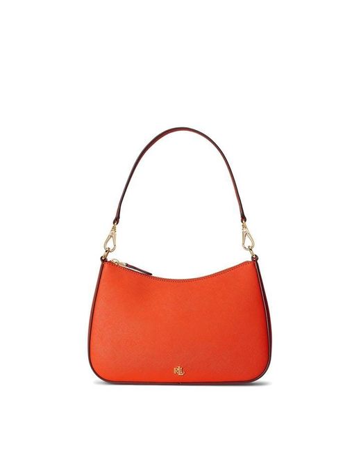 Ralph Lauren Red Crosshatch Medium Danni Bag