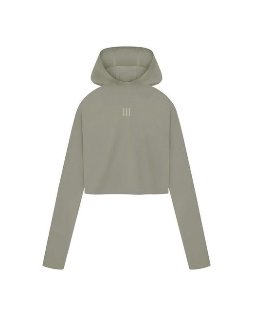 Adidas Gray Athletics Cropped Hoodie