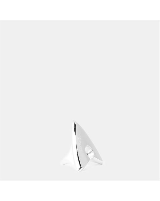 McQueen White Alex Arrow Signet Ring for men