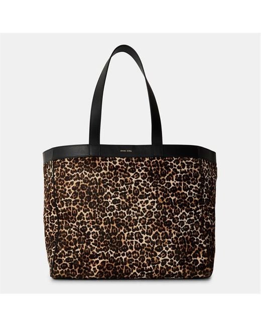 Anine Bing Black Medium Rio Leopard Print Tote
