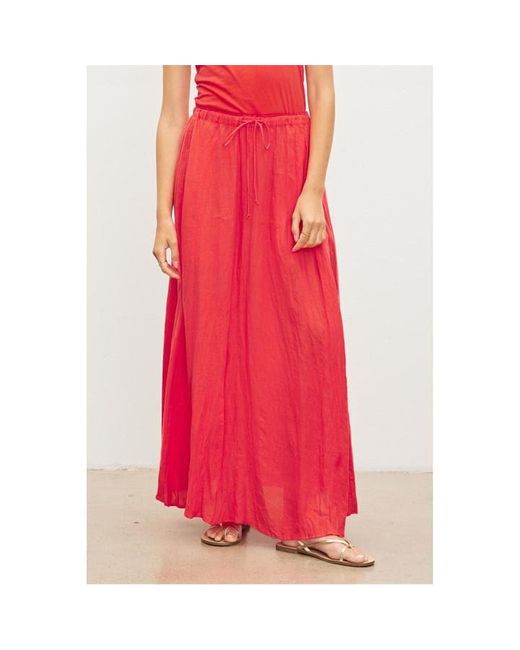 Velvet By Graham & Spencer Red Midi Skirt