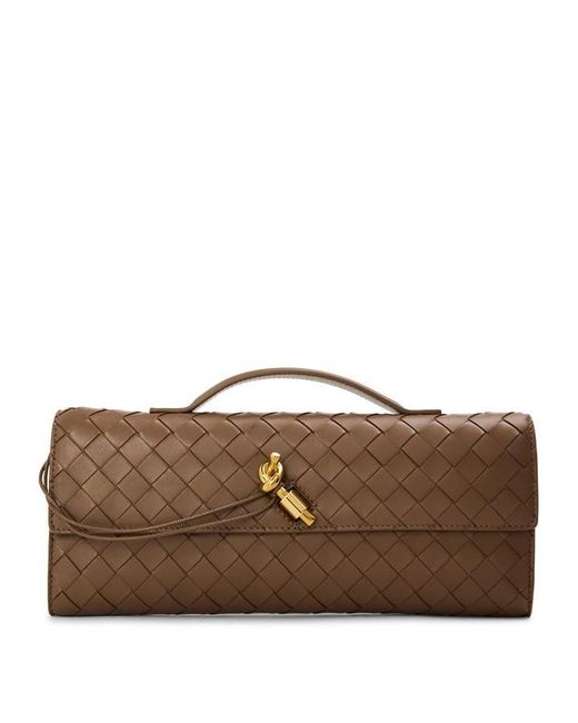 Bottega Veneta Brown Andiamo Clutch