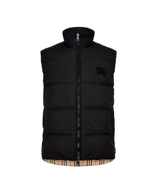 Burberry Natural Reversible Check Puffer Goose Down Gilet for men