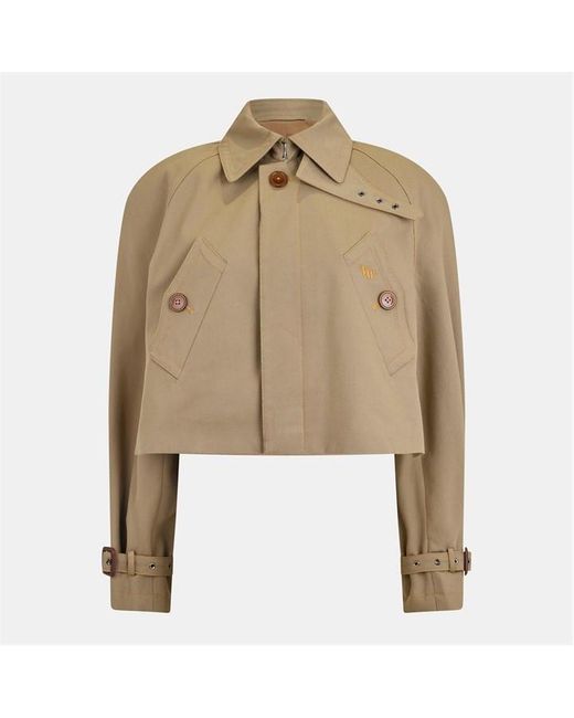 Vivienne Westwood Natural Graziano Cropped Cotton Trench Coat