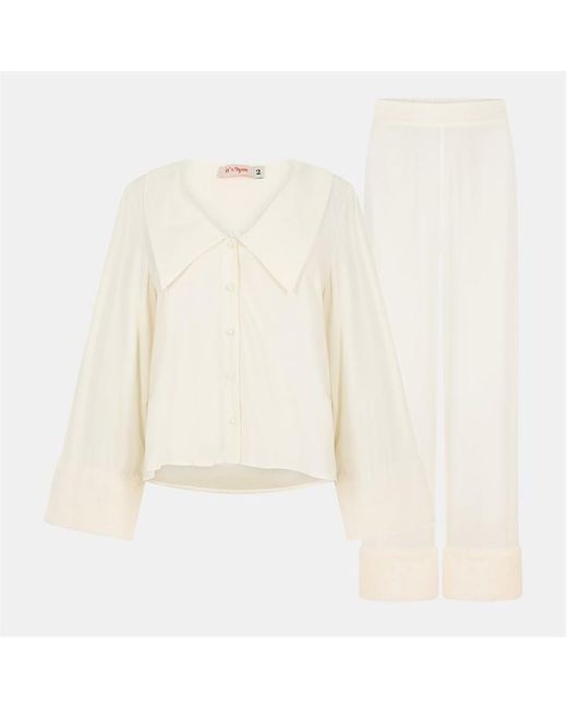 It's 9pm Natural Frenchie Cff Long Sleeve Pyjama Set