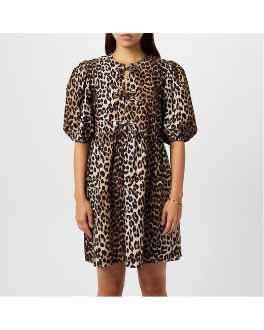 Ganni Black Bow Tie Mini Dress