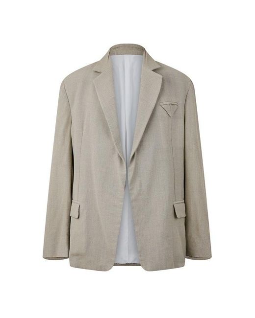 Bottega Veneta Gray Mouline Wool Silk Jacket for men