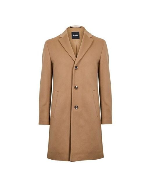 Regular Fit Mantel Kaschmir Mantel Boss Kaschmir Mantel Beige