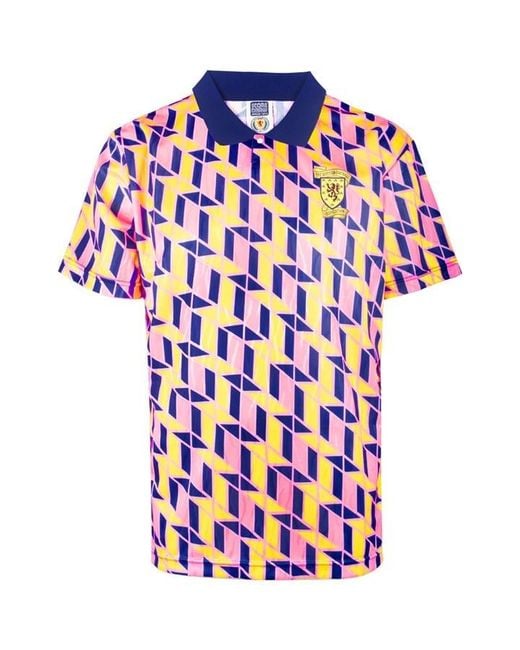 Score Draw Blue Scotland Third Shirt 1990 for men
