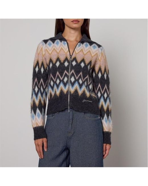 Ganni Black Pattern Cardigan