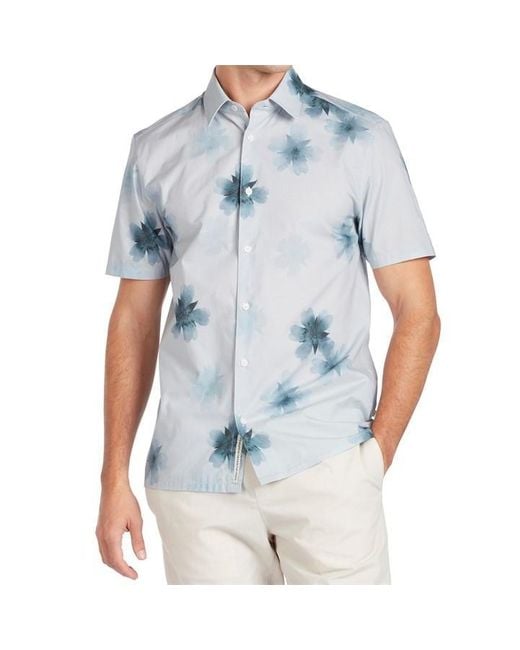 Ted Baker Blue Urris Short Sleeve Shirt for men