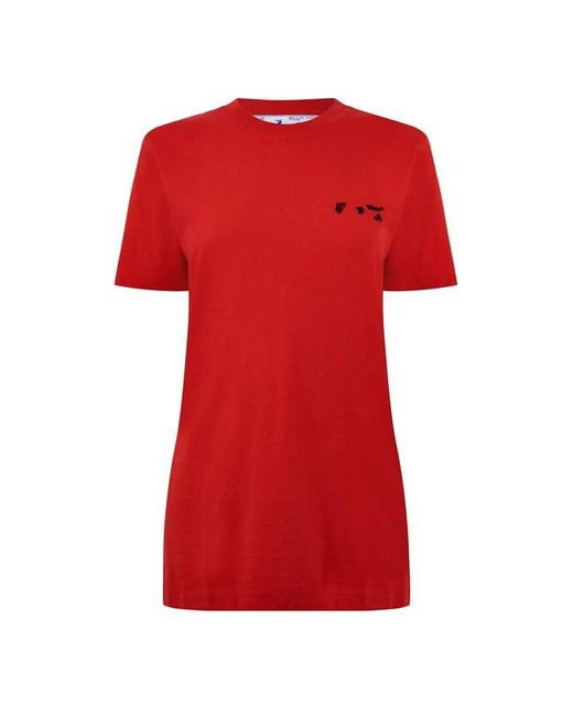 Off-White c/o Virgil Abloh Red Off Casual Tee Ld99