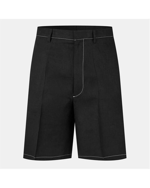 Prada Black Linen Woven Tracksuit Shorts for men
