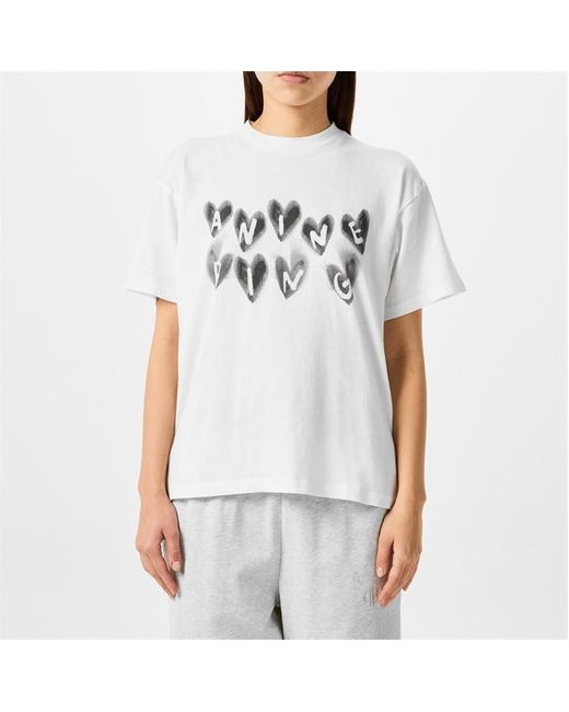 Anine Bing Gray Cade Heart T-Shirt