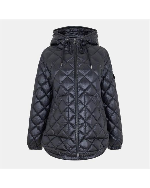 Moncler Blue Diamond Quilted Snap-Button Overshirt