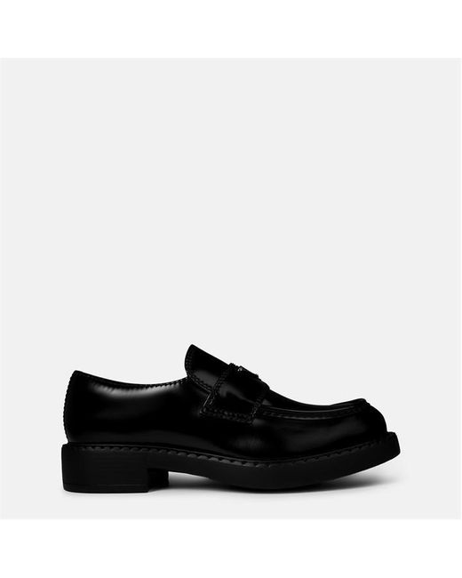Prada Black Chocolate Leather Loafers for men