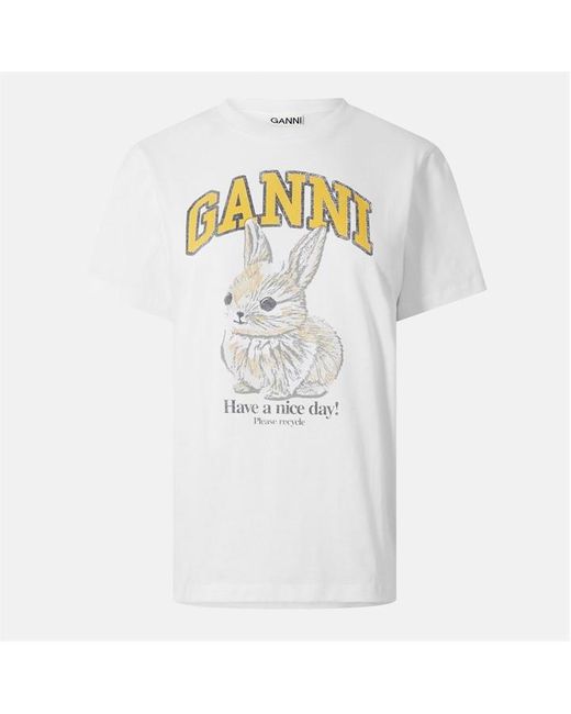 Ganni White Bunny T-Shirt