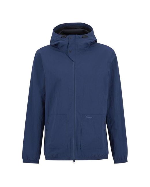 Barbour Blue Riverdale Showerproof Hooded Long Sleeve Rain Anorak for men