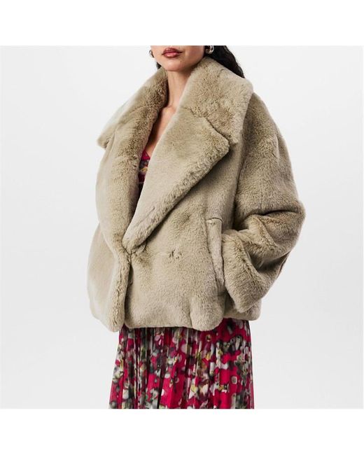 Boss Natural Plush Teddy Cropped Coat