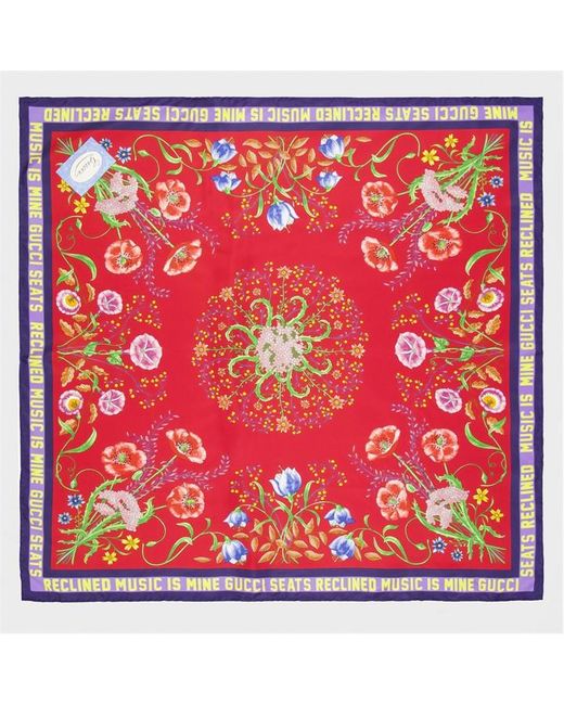 Gucci Red Silk Scarf