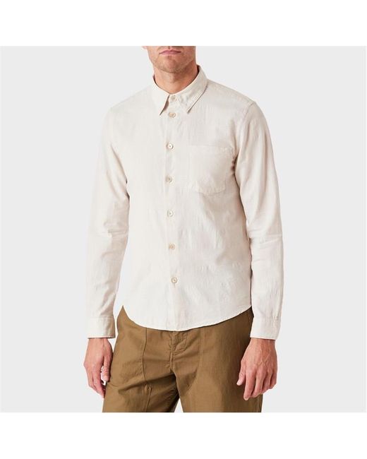 Paul Smith White Long-Sleeve Plain Shirt for men