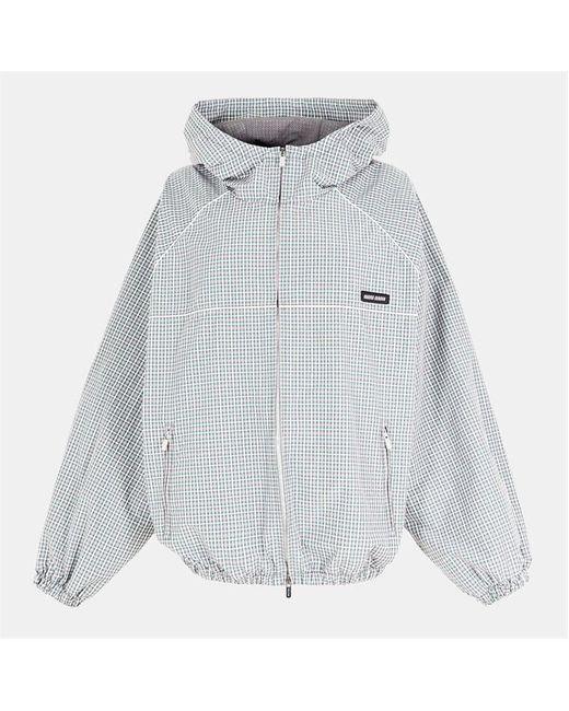 Miu Miu Gray Technical Check Jacket