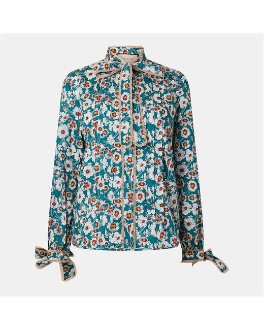 Gucci Green Patterned Long Sleeve Tailored Fit Shirt