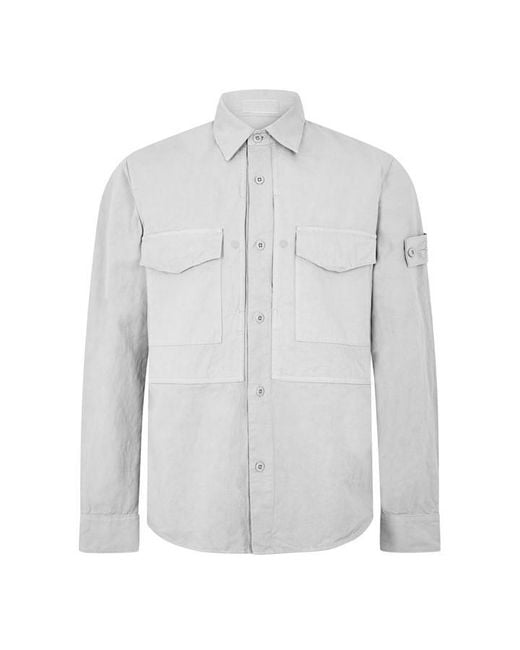 Stone Island Ghost Gray Ghost Canvas Overshirt for men