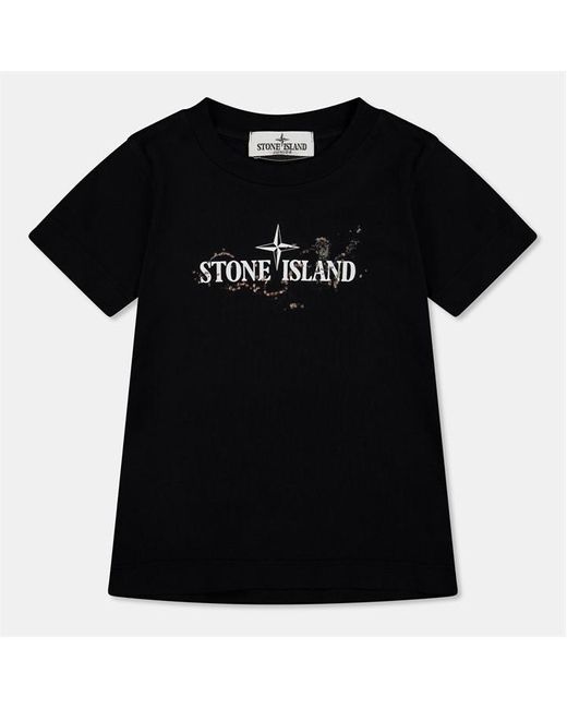 Graphic Tees Mens Black Stone Island T Shirt Stone Island Stone