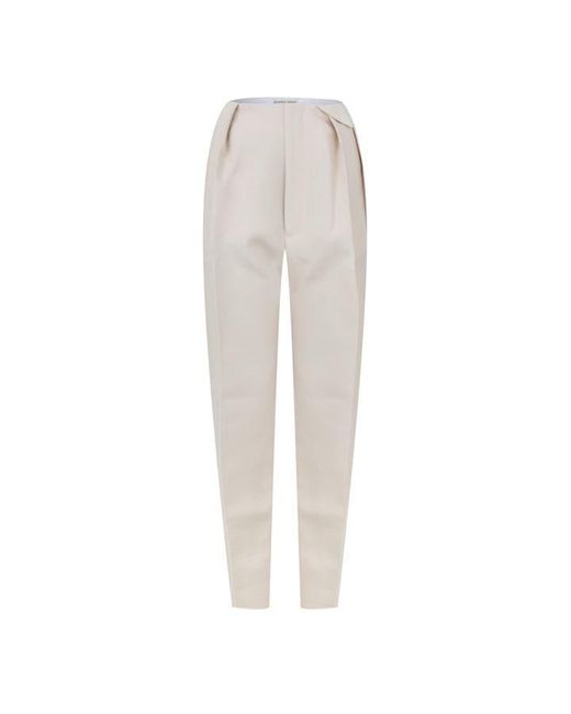 Bottega Veneta White Straight Trousers