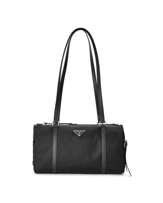 Prada Black Large Re-Nylon And Saffiano Leather Duffle