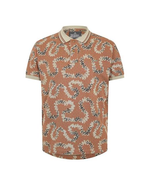 Vivienne Westwood Brown Viv Trail Short Sleeve Polo Shirt for men